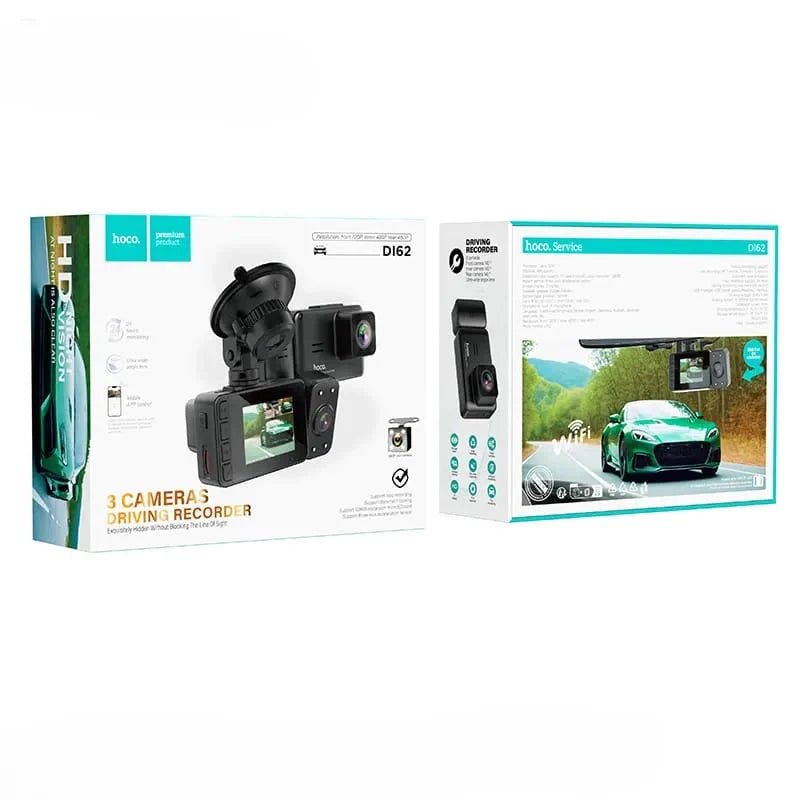 Hoco DI62 Car Driving Recorder – 150mAh | 4" Inch | 1080 Full HD | WiFi – Black - Saif Al Najmi KwCar Dash CameraHocoSaif Al Najmi KwHoco DI62 Car Driving Recorder – 150mAh | 4" Inch | 1080 Full HD | WiFi – Black