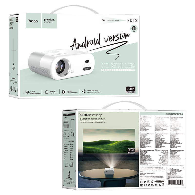 Hoco DT2 720p Android Wireless Projector - Saif Al Najmi KwPROJECTORHocoSaif Al Najmi KwHoco DT2 720p Android Wireless Projector