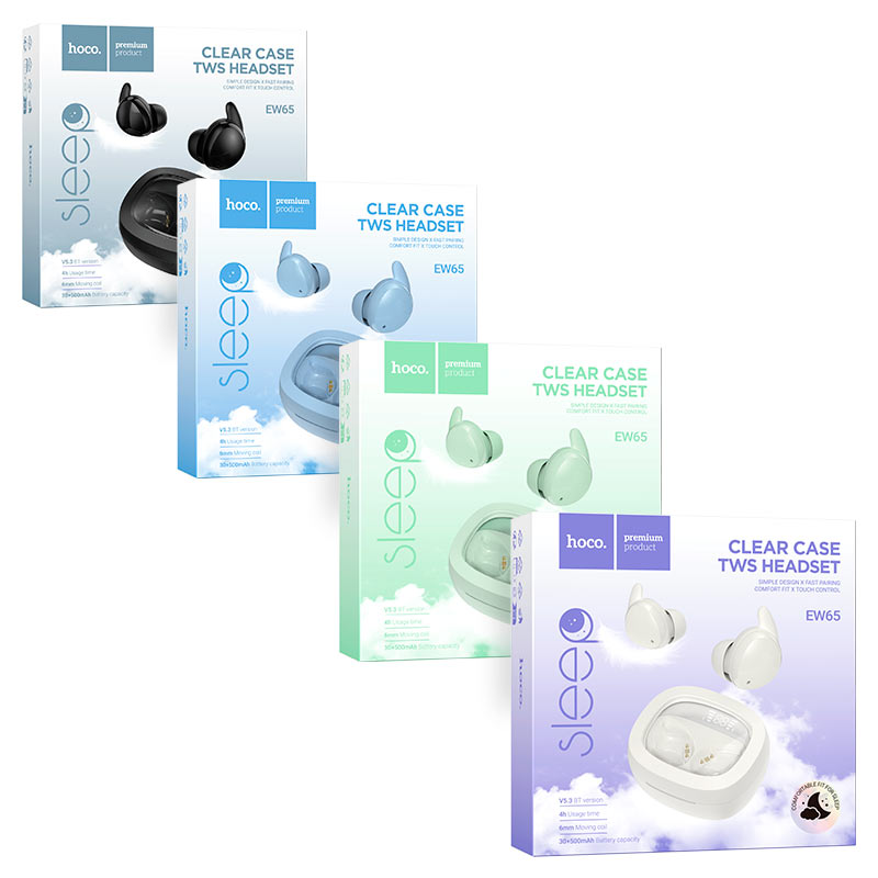 Hoco EW65 Shadow true wireless sleep BT headset - milky white - Saif Al Najmi Kw