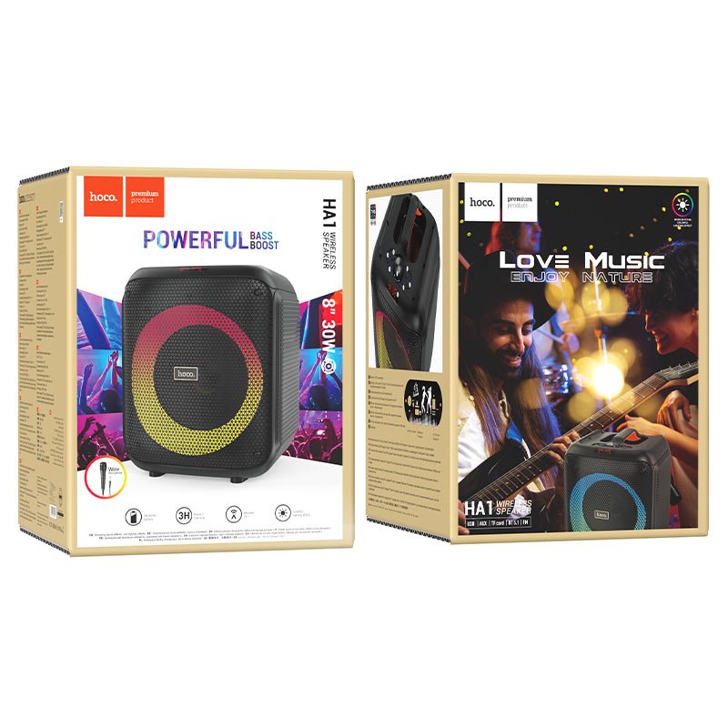 Hoco HA1 Graceful outdoor BT speaker (US/EU) - Black - Saif Al Najmi KwWireless SpeakersHocoSaif Al Najmi KwHA1-BLACKHoco HA1 Graceful outdoor BT speaker (US/EU) - Black - Saif Al Najmi Kw