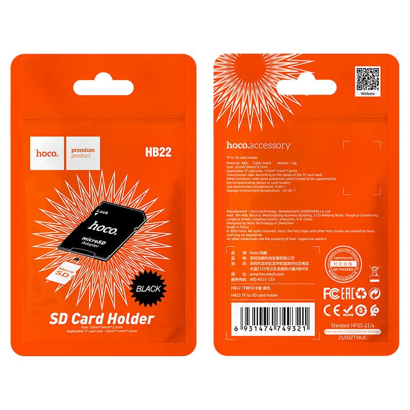 Hoco HB22 TF to SD card holder - Saif Al Najmi KwOTG / ConnectorsHocoSaif Al Najmi KwHB22Hoco HB22 TF to SD card holder - Saif Al Najmi Kw