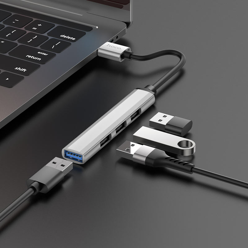 Hoco HB26 4 in 1 adapter(USB to USB3.0+USB2.0*3) - Saif Al Najmi Kw