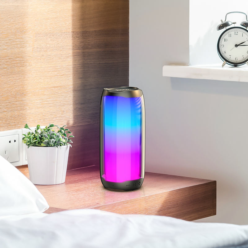 Hoco HC8 Pulsating colorful luminous wireless speaker - Black - Saif Al Najmi Kw