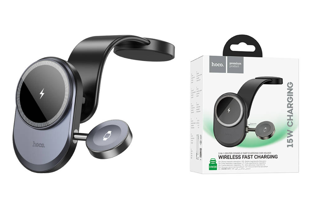 HOCO HW28 Excelso 2 in 1 Wireless Fast Charging Car Center Console Mobile Phone Holder - Saif Al Najmi Kwcar accessoriesHocoSaif Al Najmi KwHOCO HW28 Excelso 2 in 1 Wireless Fast Charging Car Center Console Mobile Phone Holder