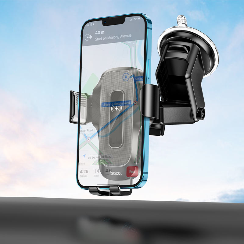 HOCO HW3 Wise Wireless Car Charger – Dashboard Mount (15W Fast Charging)