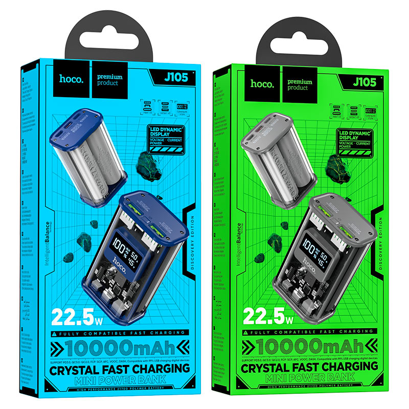 Hoco J105 Discovery Edition Power Bank 22.5W 10000mAh - Fast Charging with Digital Display - Saif Al Najmi Kw