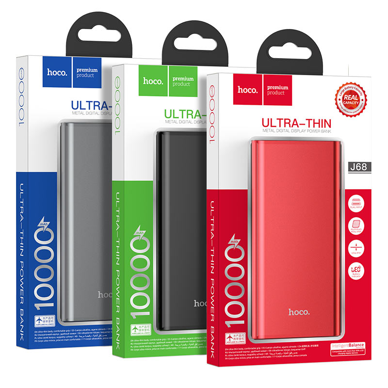Hoco J68 Resourceful 10000mAh Power Bank – Dual Output | Compact