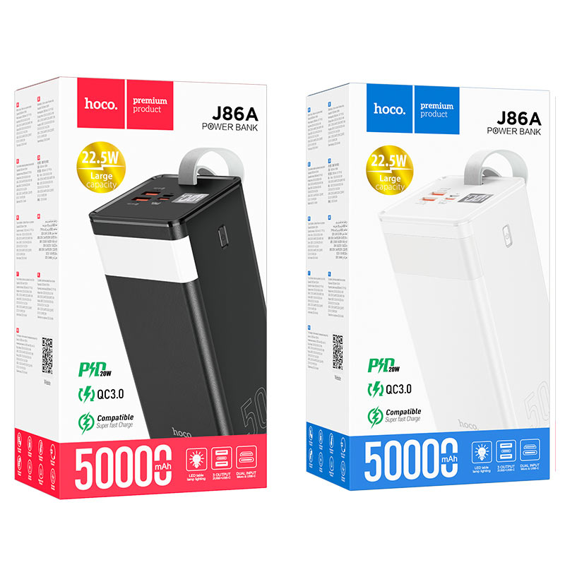 Hoco J86A Powermaster 50000mAh Power Bank – 22.5W Fast Charging