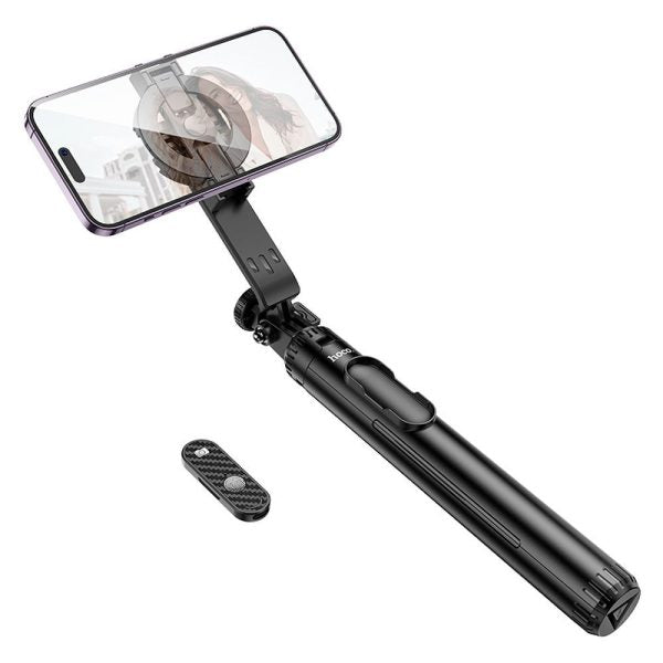 Hoco K25 Magnetic Selfie Stick with Wireless Remote Control Tripod – Black - Saif Al Najmi KwTripodsHocoSaif Al Najmi KwHoco K25 Magnetic Selfie Stick with Wireless Remote Control Tripod – Black