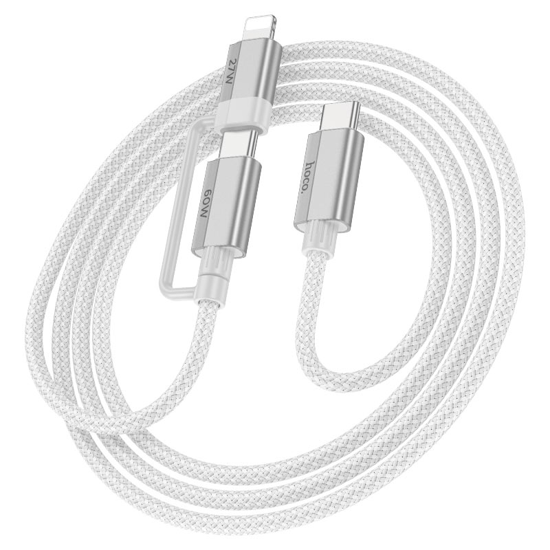Hoco U134 Primero 2-in-1 charging data cable Type-C to Type-C/Lightning (L=1.2M) - Saif Al Najmi Kw
