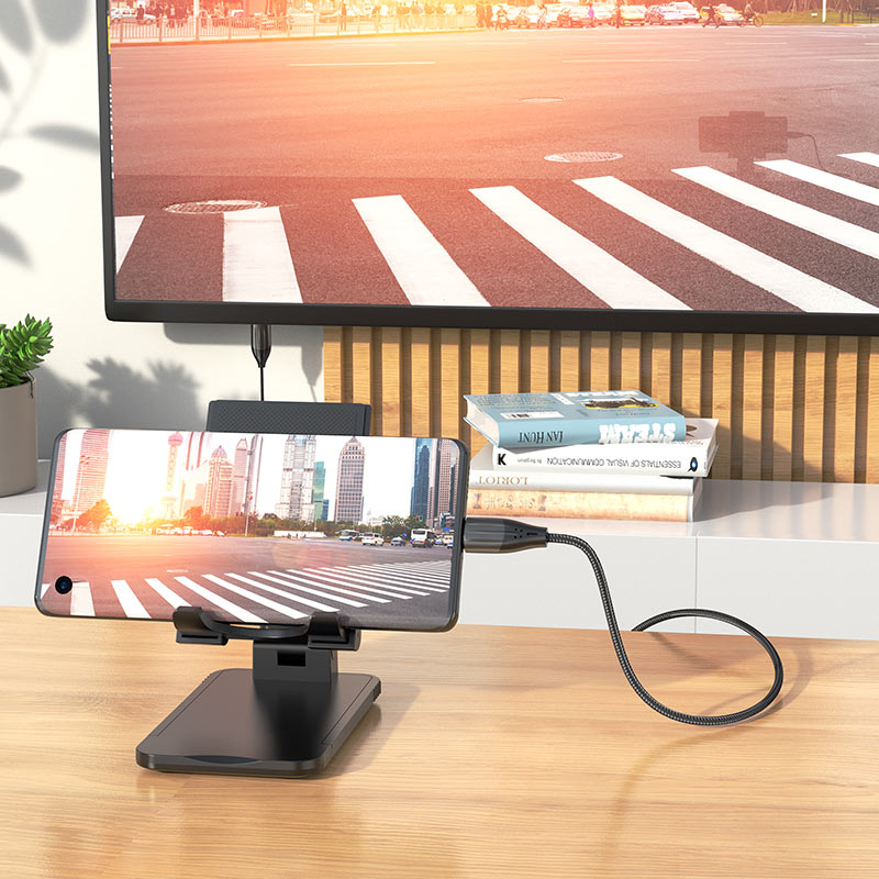 Hoco UA16 Type-C to HDTV HD on-screen cable 2M - Metal Gray - Saif Al Najmi Kw