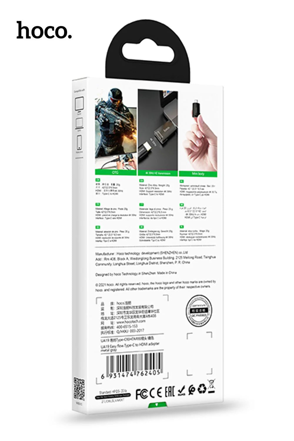 Hoco UA19 Easy Flow Type-C to HDTV Adapter – 4K Display Output