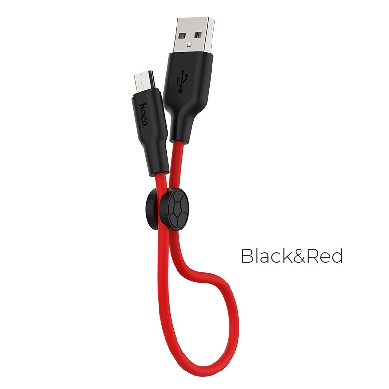 Hoco X21 Plus Silicone charging cable for Micro(L=0.25M) - Saif Al Najmi Kw
