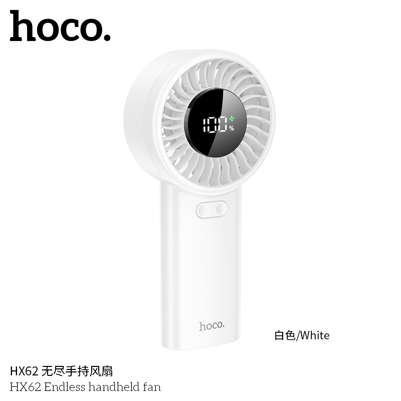 Hoco HX62 Endless Handheld Fan – 6000mAh Rechargeable Portable Fan