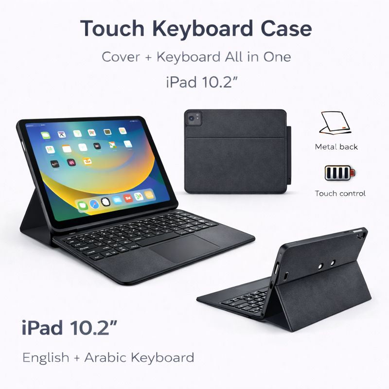 iPad 10.2″ Arabic/English Touch Keyboard Case
