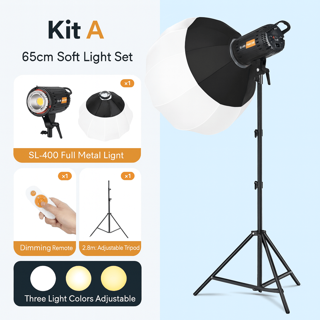 Kit A – 65cm Soft Light Set with SL - 400 Full Metal LED - Saif Al Najmi KwLED LightSaif Al Najmi KwSaif Al Najmi KwKit A – 65cm Soft Light Set with SL - 400 Full Metal LED