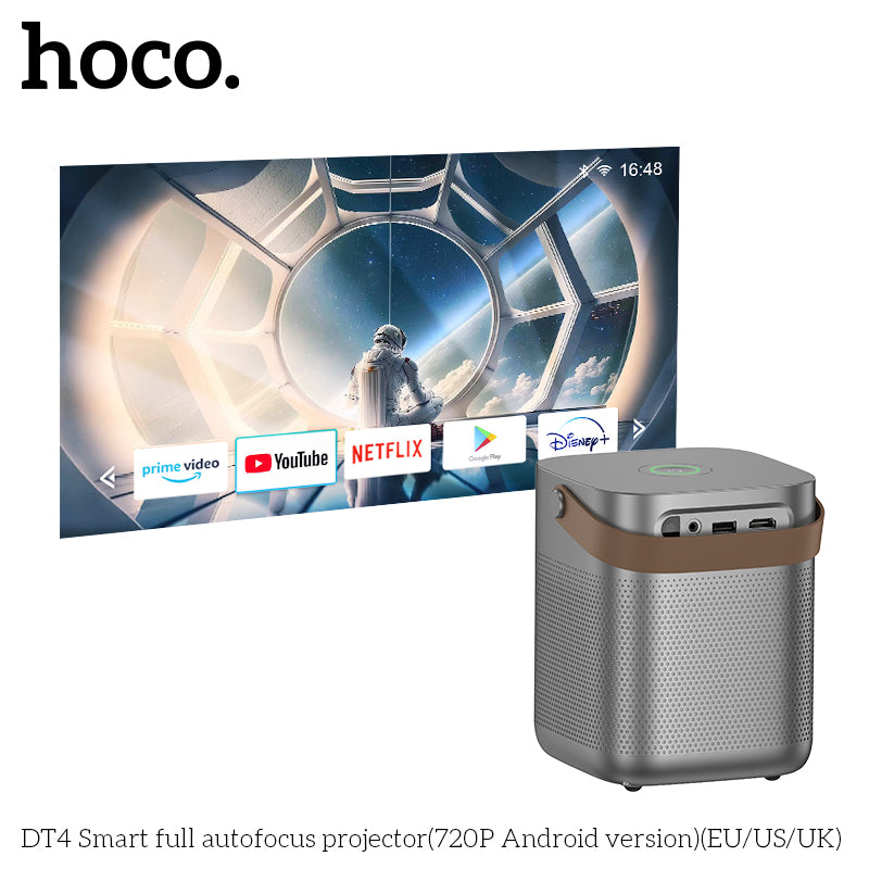 Hoco DT4 Smart Autofocus Projector – Android 720P Portable Home Cinema