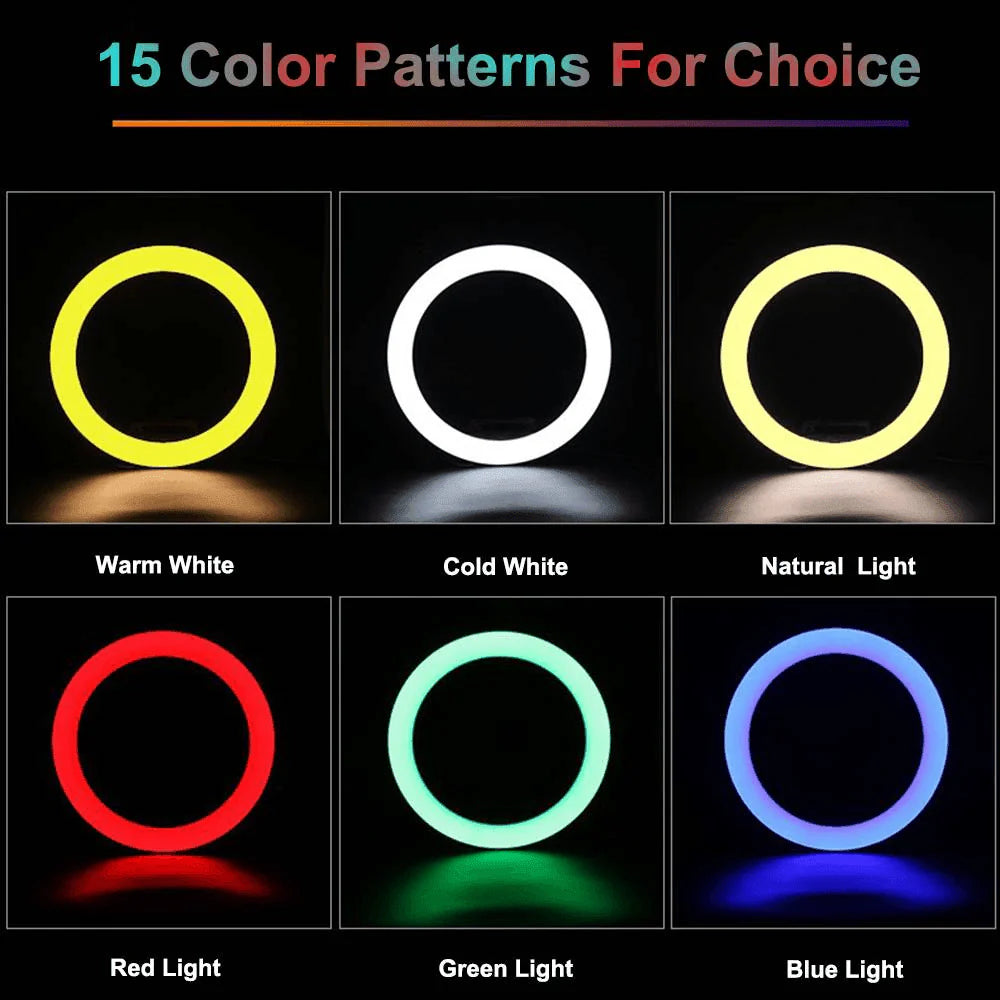 MJ-30 RGB LED Soft Ring Light with Stand - Selfie Light for Photography, Makeup & Live Streaming - Saif Al Najmi Kw