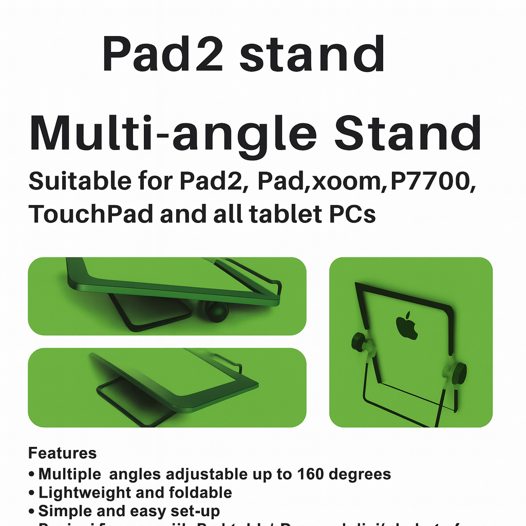 Multi-Angle Foldable Tablet Stand – Adjustable Holder for iPad, Samsung Galaxy & All Tablets