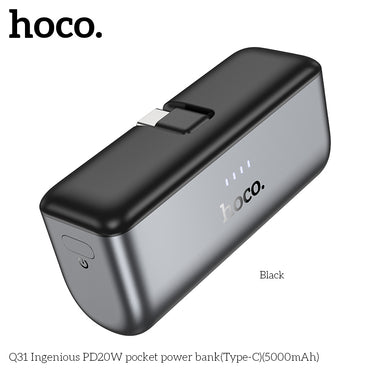 HOCO Q31 Ingenious PD20W 5000mAh Pocket Power Bank (Type-C) - Fast Charging & Portable - Saif Al Najmi Kw
