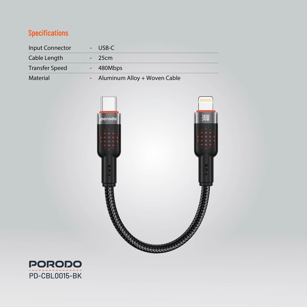 Porodo Braided USB - C to Lightning Fast Charging Cable - Saif Al Najmi KwData CablesPorodoSaif Al Najmi KwPorodo Braided USB - C to Lightning Fast Charging Cable