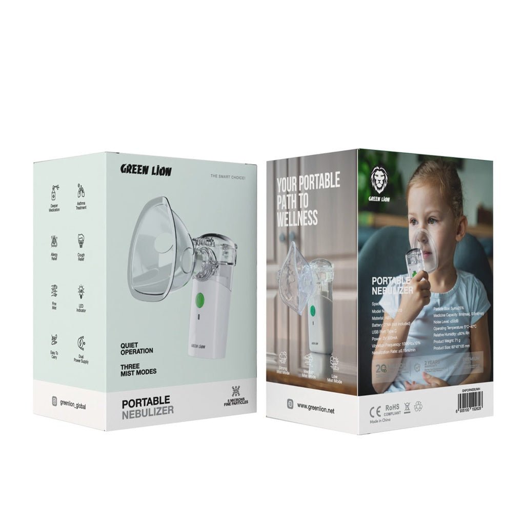 Portable Nebulizer Mesh Inhaler USB Rechargeable Green Lion - White - Saif Al Najmi KwnebulizerSaif Al Najmi KwSaif Al Najmi KwPortable Nebulizer Mesh Inhaler USB Rechargeable Green Lion - White