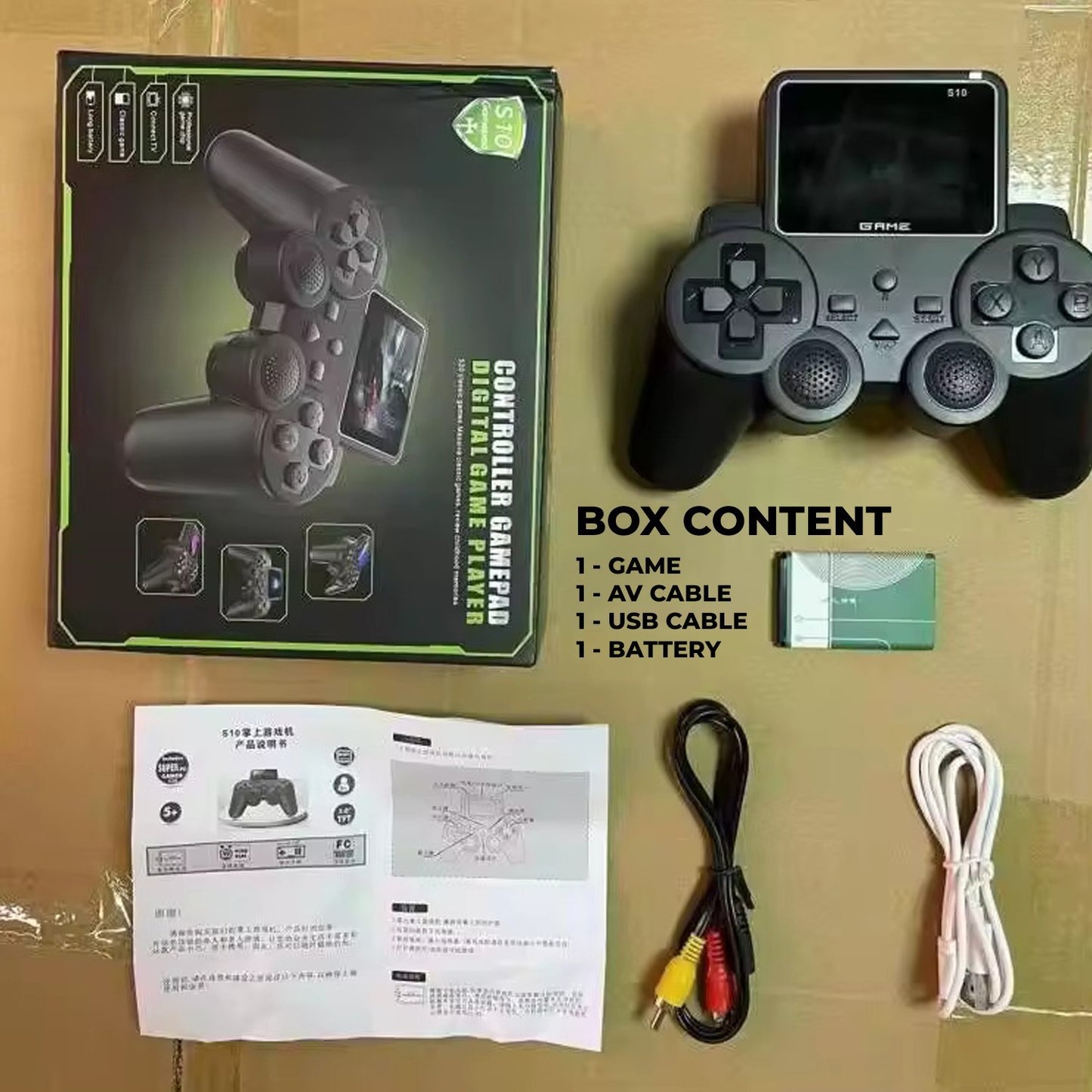 S10 Game Controller Design - 2.4" Screen, 520 Games Black Edition - Portable Handheld Console - Saif Al Najmi Kw