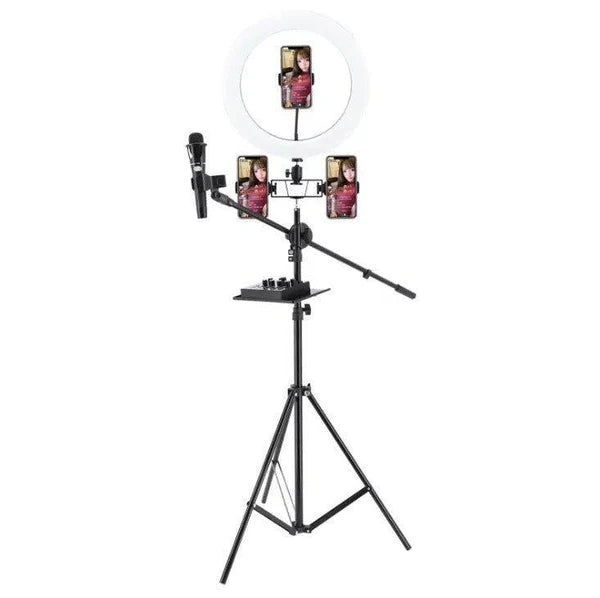 Ring Light With Stand – Live Streaming Kit with Fill Light & Shelf