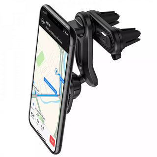 Hoco CA68 Sagittarius Series Magnetic Air Outlet Car Holder mounted on an air outlet, holding a smartphone securely