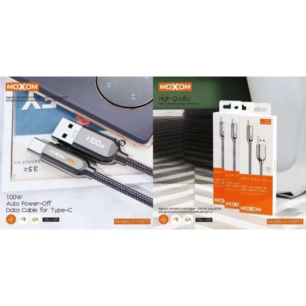 MOXOM MODEL:LX-CB815 6A 100W Auto Power-Off Data Cable - Saif Al Najmi Kw