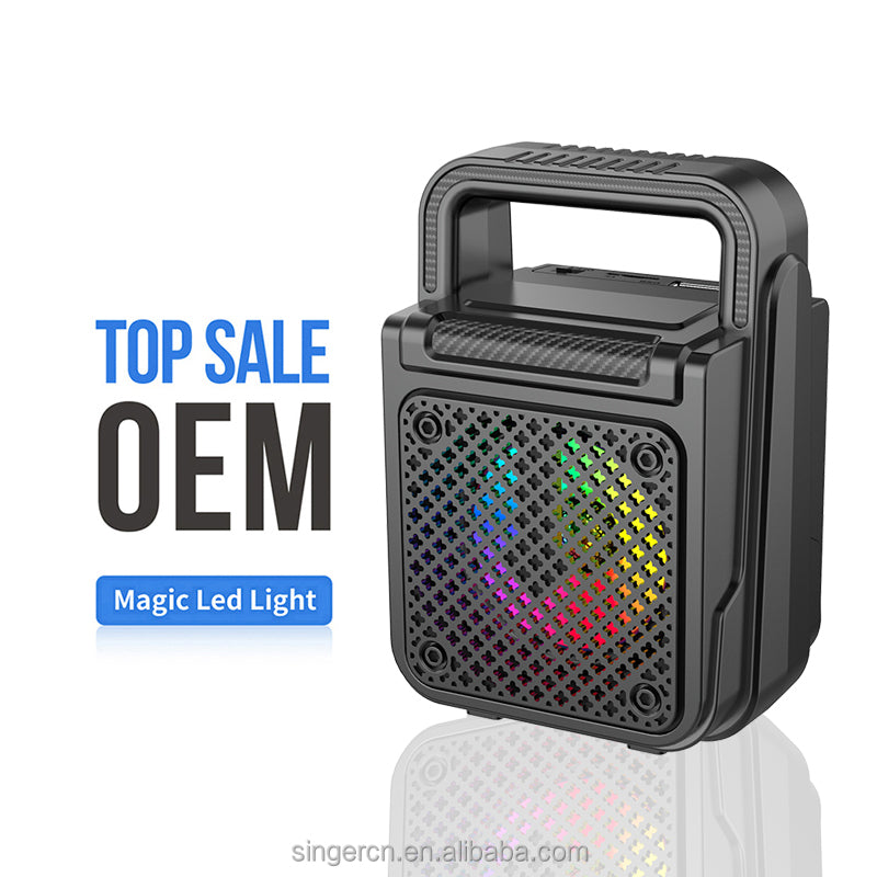 ZQS1372 LED Outdoor Wireless Portable Speaker – Colorful Light, Bass Woofer, FM Radio, TWS Stereo