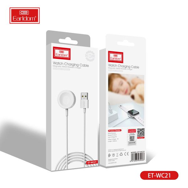 Earldom ET-WC21 Magnetic Watch Charging Cable – Fast Wireless Charger (USB Version)