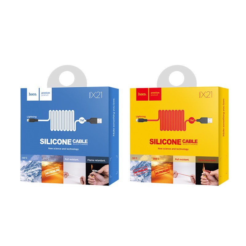 Hoco X21 Silicone iP charging cable 1M - Saif Al Najmi Kw