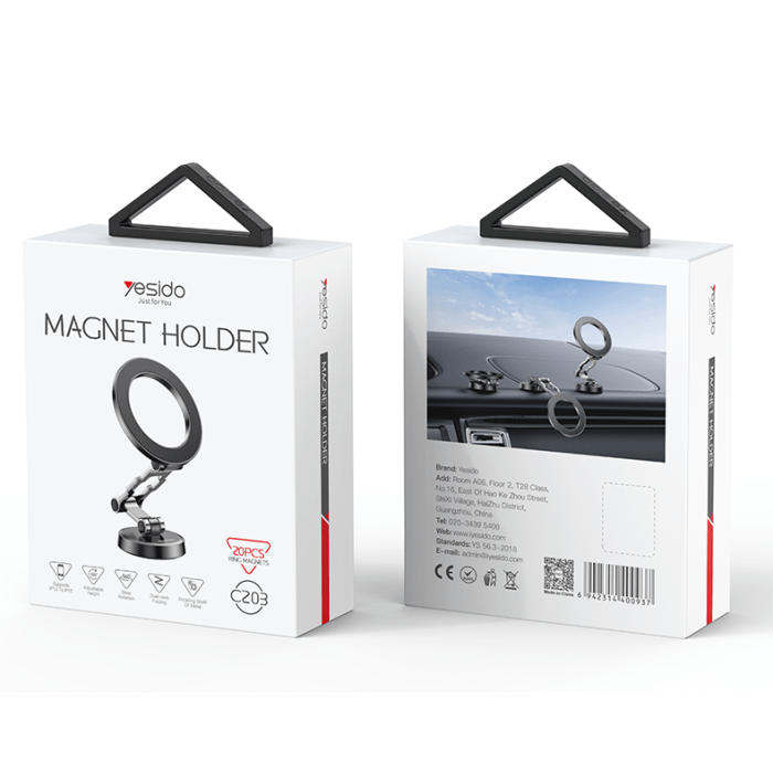 Yesido C203 360° Magnetic Phone Holder – 3 - Axis Stabilization, Zinc Alloy Body - Saif Al Najmi KwPhone HolderyesidoSaif Al Najmi KwYesido C203 360° Magnetic Phone Holder – 3 - Axis Stabilization, Zinc Alloy Body