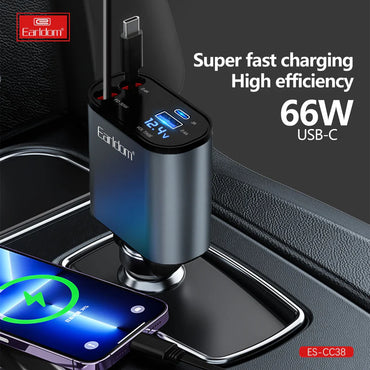 Earldom CC38 Retractable 4-in-1 Car Mobile Phone Charger - Saif Al Najmi Kw