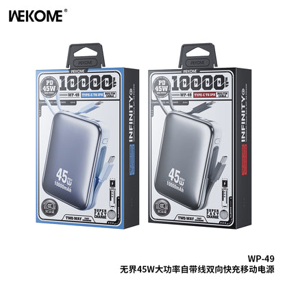 WEKOME WP-49 10000mAh Power Bank – 45W Fast Charging with 4 Output Ports