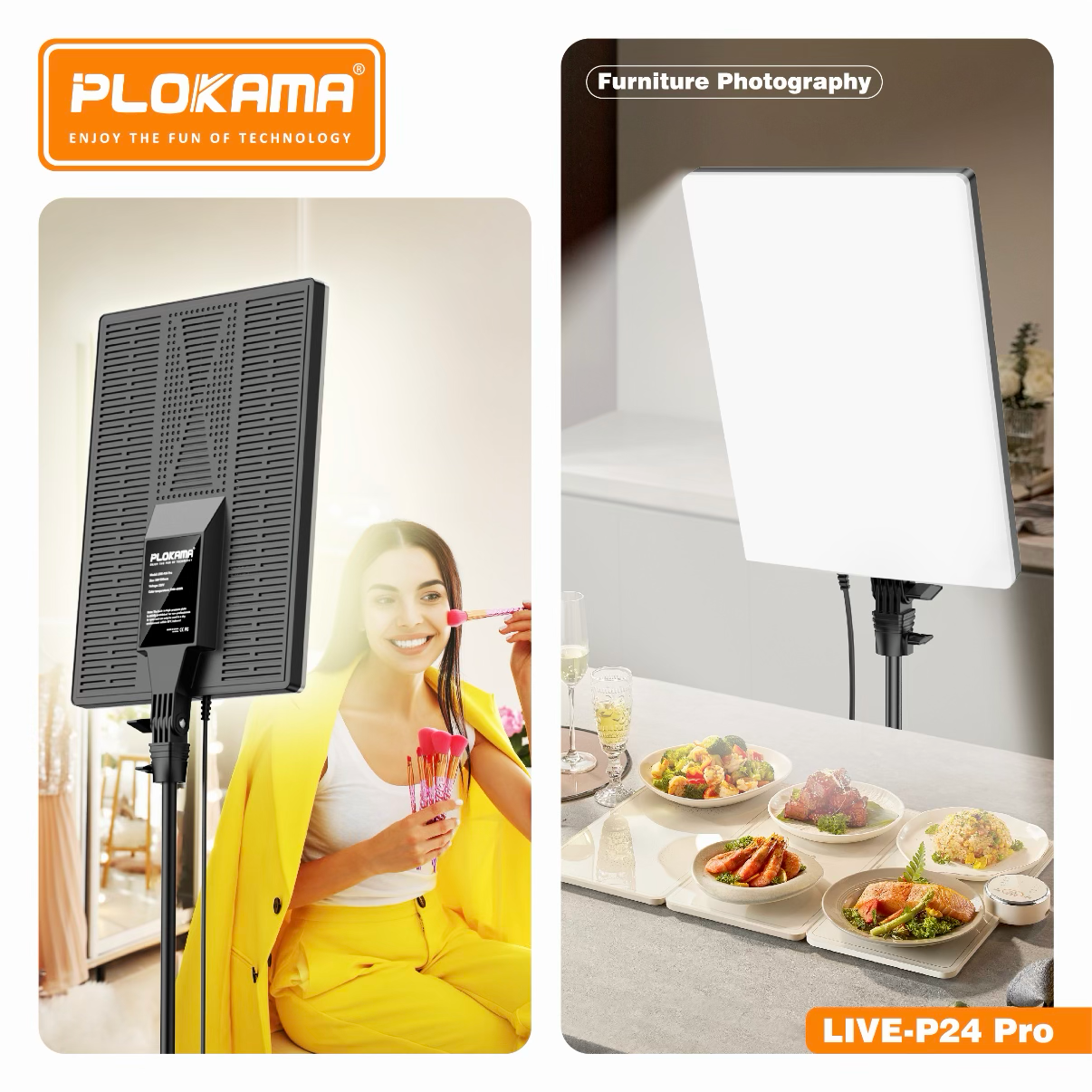 PLOKAMA LIVE-P24 Pro 80W RGB LED Fill Light Panel with Remote