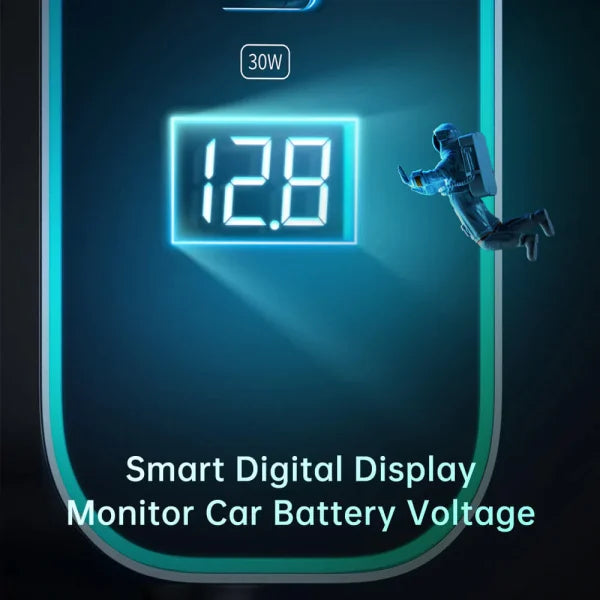 Mcdodo CC-1900 107W 4-Port USB + Type C Car Charger with Digital Display - Saif Al Najmi Kw