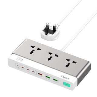 LDNIO SC3 2500W Power Strip — 3 Plugs 6 USB Ports Charging Station