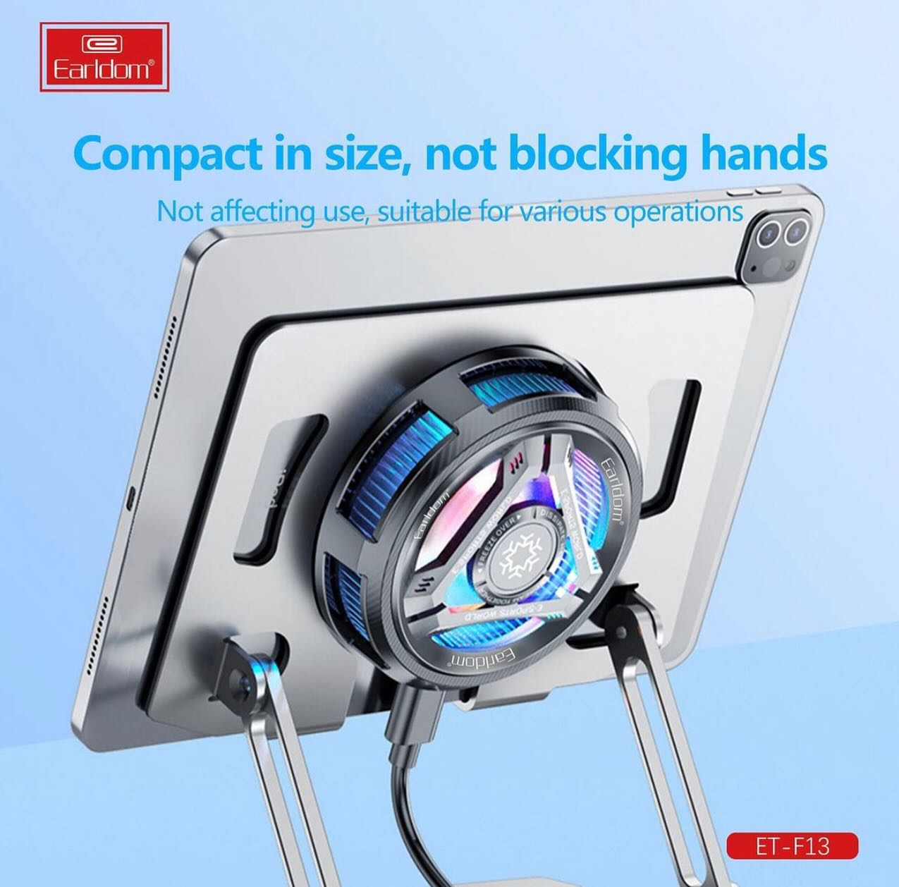 Earldom F13 RGB Radiator Tablet Cooler Fan – Black | Saif Al Najmi Kw