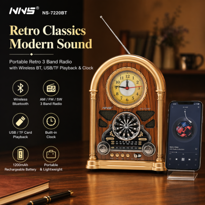 Sweet Home Planet NNS NS-7220BT Classic Retro Radio – Bluetooth USB TF AM FM SW