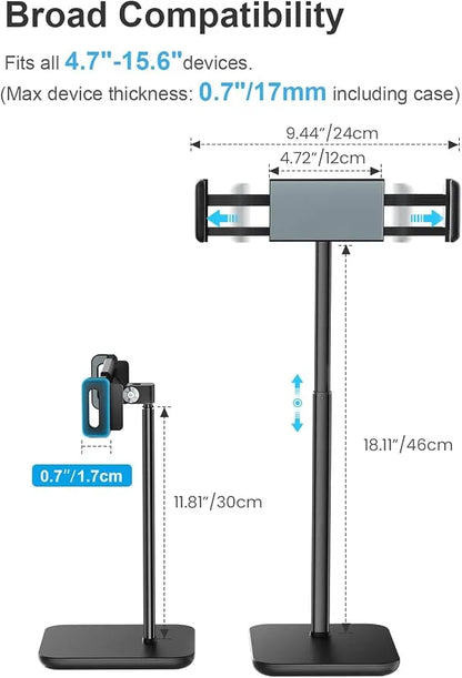 Tounee Tablet Holder Stand – Portable Monitor Stand Height Adjustable 18.11"