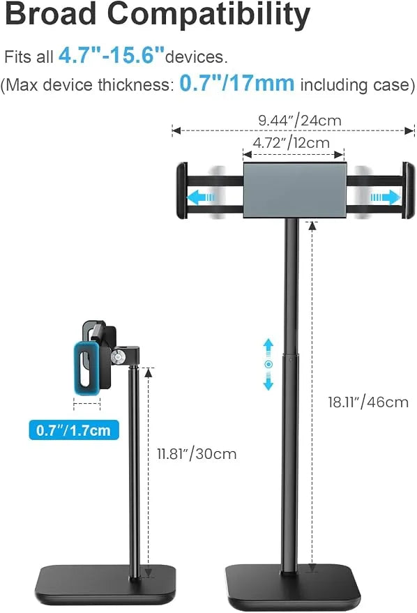 Tounee Tablet Holder Stand – Portable Monitor Stand Height Adjustable 18.11"