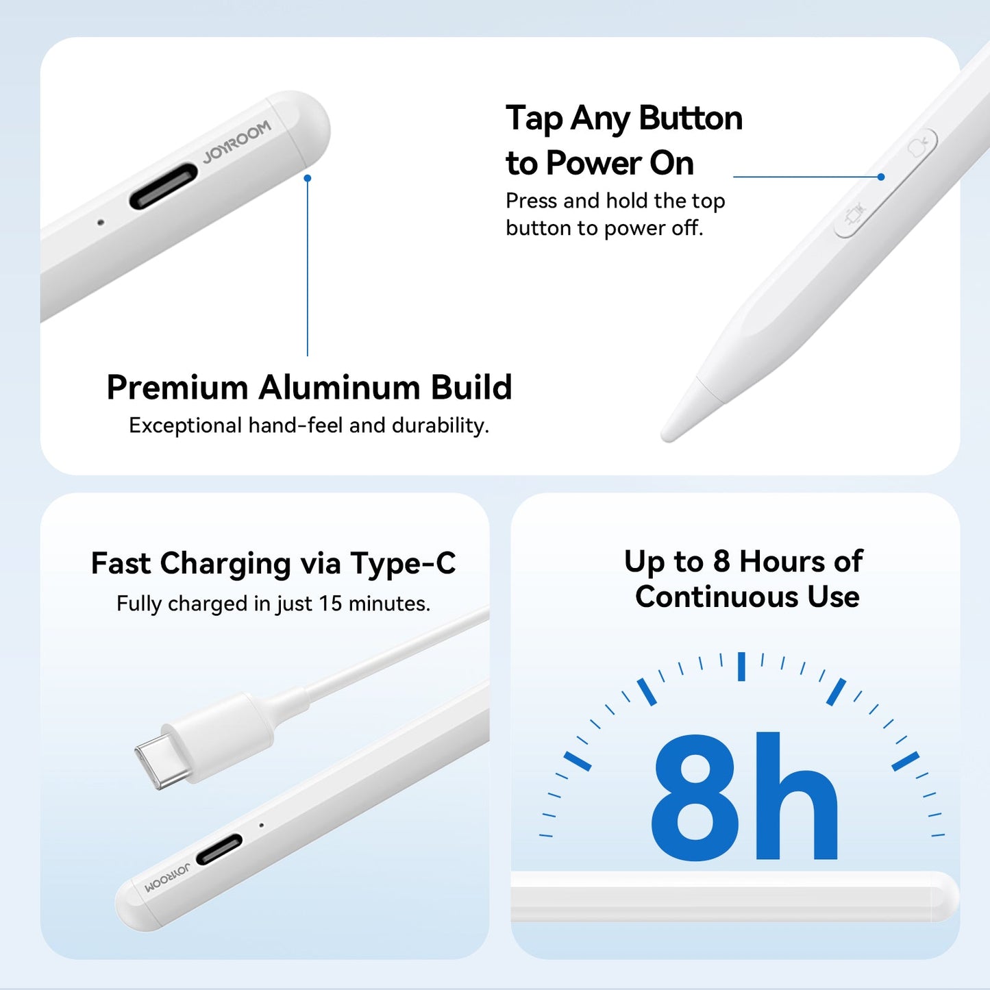 JR-K12 Pro Active Dual-Mode Stylus Pen (Including 2 Spare Nibs) White