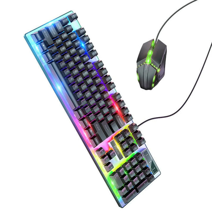 HOCO GM18 Glowing Illuminated Gaming Keyboard and Mouse Set TR00153 - Saif Al Najmi Kw