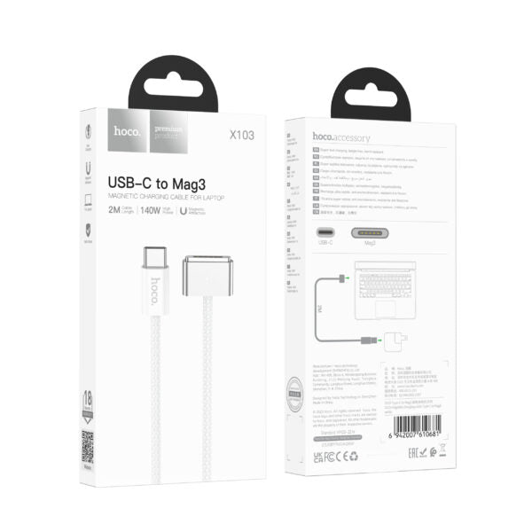 Hoco X103 Type-c To Mag3 Magnetic Charging Cable For Laptop 2meter