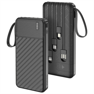 10000mAh Piano Power Bank Built - in Cables 22.5W Fast Charge Porodo - Black - Saif Al Najmi KwPower BanksPorodoSaif Al Najmi Kw10000mAh Piano Power Bank Built - in Cables 22.5W Fast Charge Porodo - Black