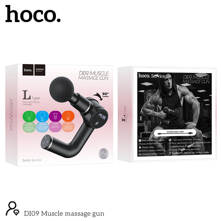 HOCO DI09 Fascia Gun Muscle Massager Black Color - hocotech