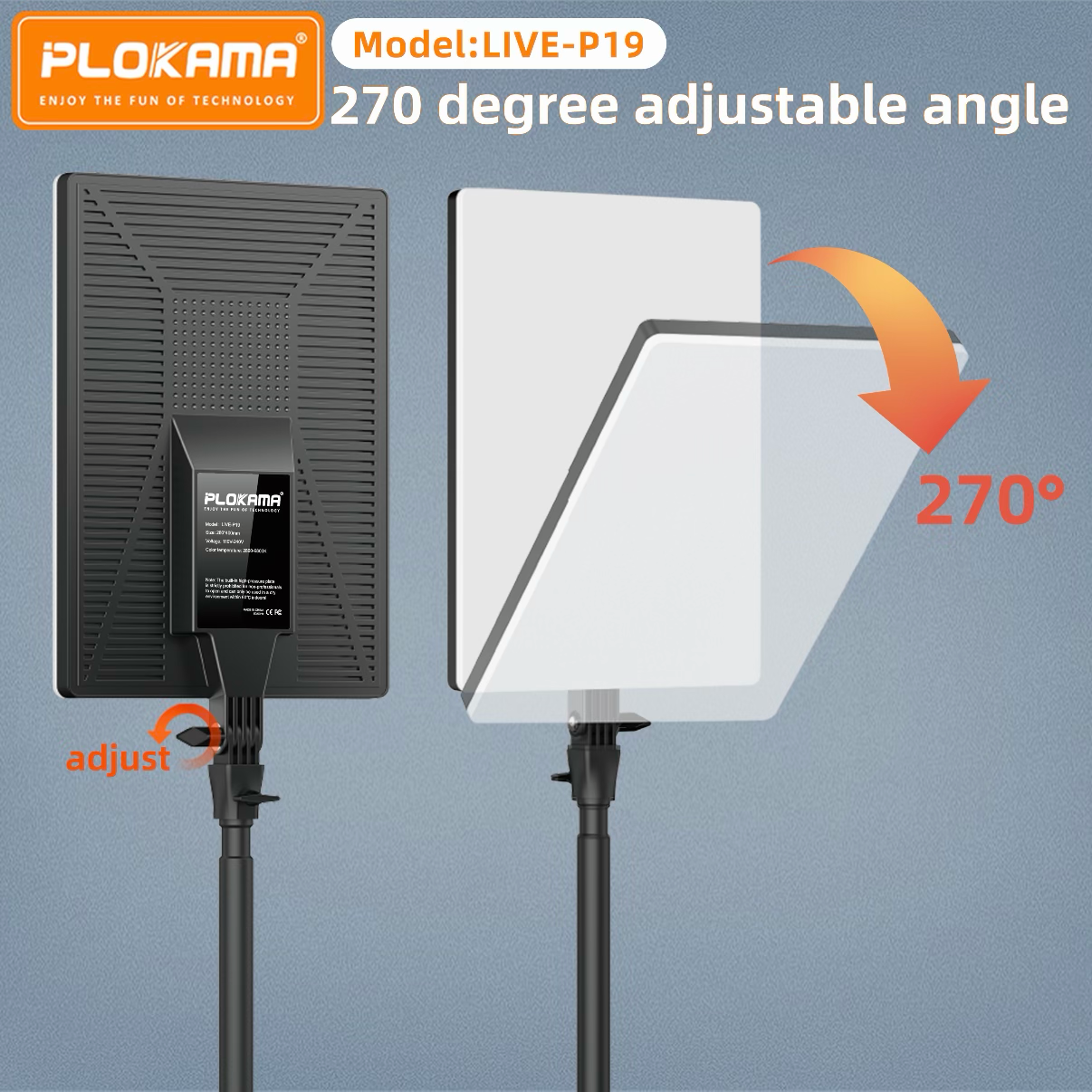 PLOKAMA LIVE P19 LED Fill Light Panel Soft Studio Video Light