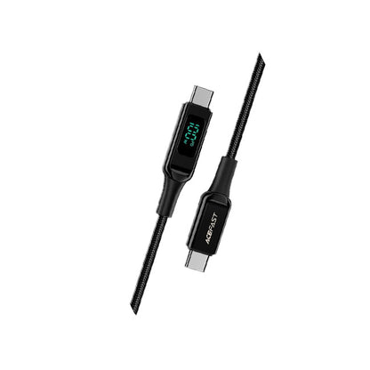 AceFast C6-03 USB-C to USB-C 100W zinc alloy digital display braided charging data cable - Saif Al Najmi Kw